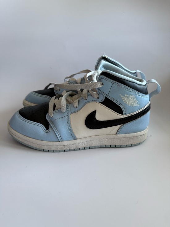 Nike Other - Nike Kids Air Jordan 1 Mid Blue and White Sneakers in size 2Y